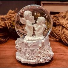 Water snow globe "Snow-white angels in roses"